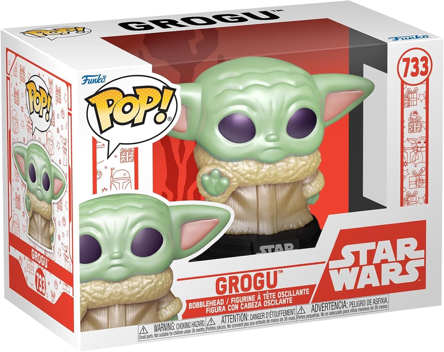 Funko Pop! Star Wars: Holiday - Grogu (The Child, Baby Yoda) Figura de vinil colecionável 