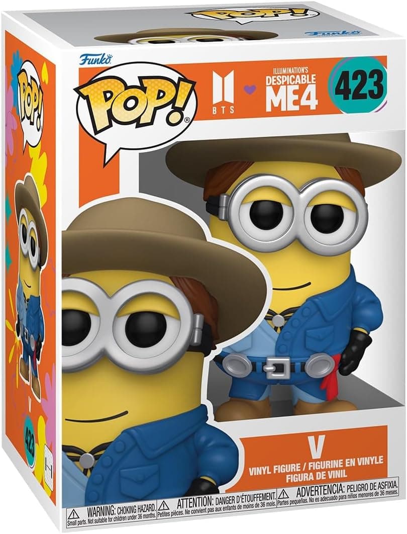 FUNKO Pop! Rocks: Minions X BTS - V - BTS Minions - Figura de vinil colecionável - ideia de presente - Mercadoria oficial - brinquedos para crianças e adultos - Filmes, fãs de música