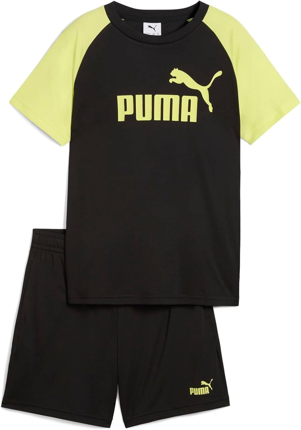 PUMA Ess No.1 Logo Poly Tee And Shorts Set B fatos de malha para crianças (embalagem de 1)