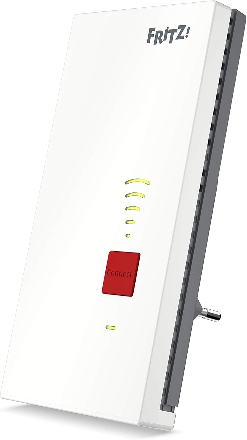 Fritz!Repeater 2400 International - Repetidor/Extensor WiFi AC+N, banda dupla(1,733 Mbps/5 GHz e 600 Mbps/2,4 GHz), Mesh, ponto de acesso WiFi, 1 portas LAN Gigabit, W PS, Interface em espanhol
