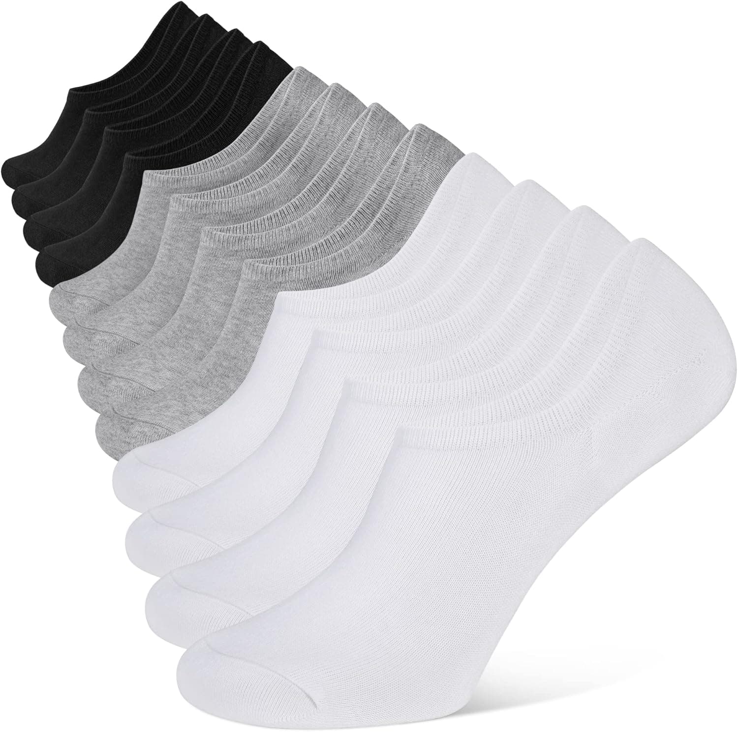 YOJOOM Meias curtas homem invisíveis respirável meias pelo tornozelo algodão silicone antiderrapantes