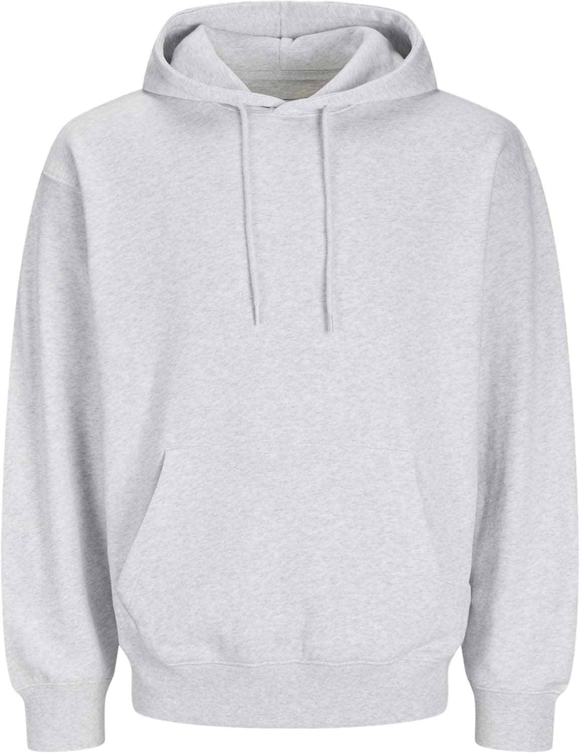 JACK & JONES Jjecharge | Camisola com capuz masculina cinzenta em algodão e poliéster com bolso canguru e corte confortável