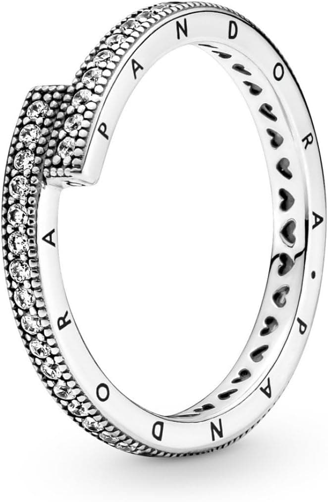 PANDORA Anel Sparkling Overlapping Prata