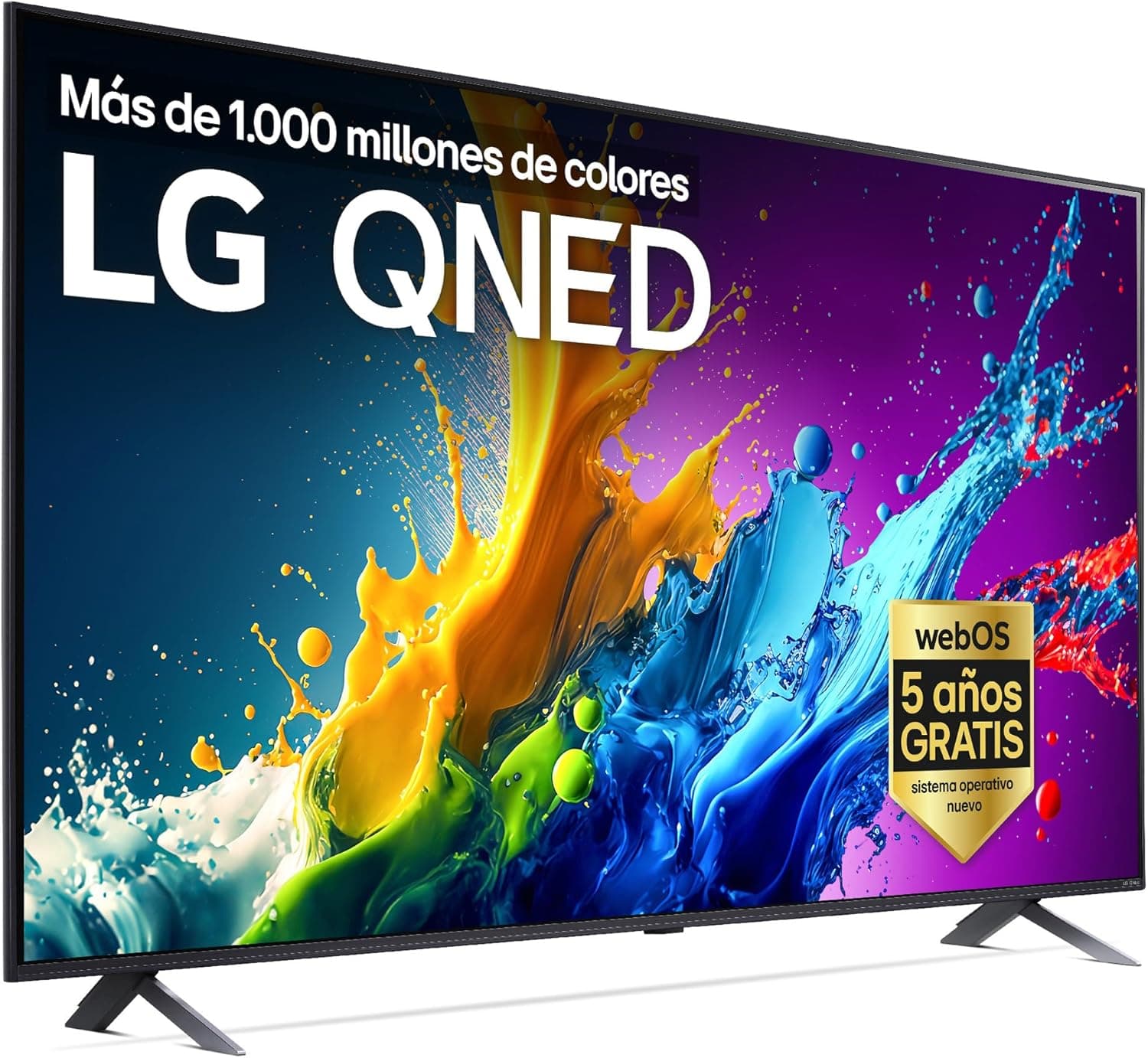 LG 55QNED80T6A 55", 4K QNED, Smart TV, HDR10, WebOS24, série 80, processador potente e inteligente, Dolby Digital Plus, Alexa/Google Assistant, preto