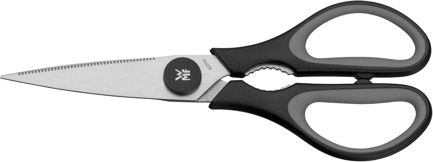 WMF Touch Tesouras de cozinha 21 cm, folhas com corte de serra e abridor, cor preta