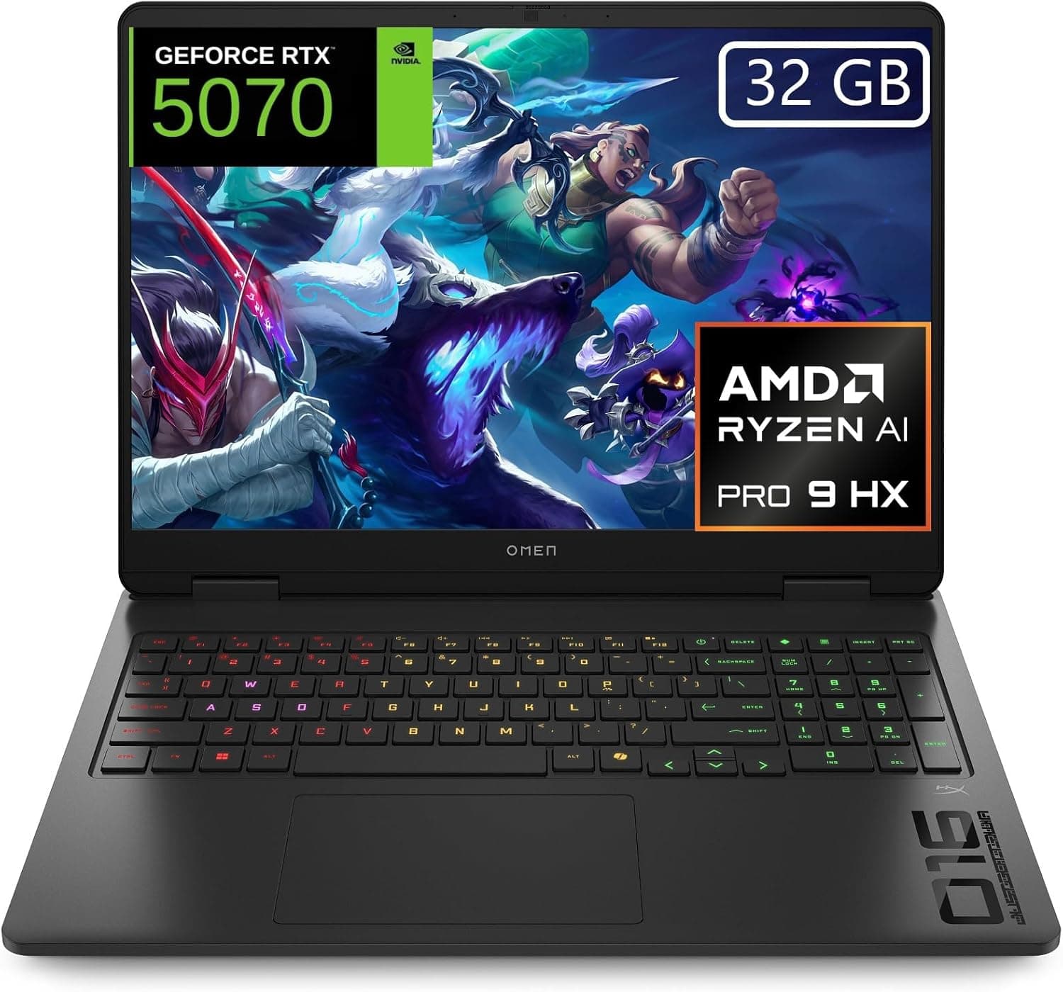 HP OMEN 16-ap0019ns Computador portátil Gaming de 16" de 2,5K (AMD Ryzen AI 9 365, 32 GB RAM, 1TB SSD, NVIDIA RTX 5070, FreeDos), teclado QWERTY espanhol - preto