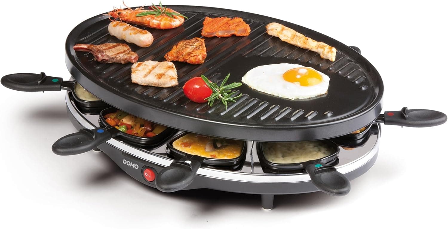 DOMO Raclette DO9038G | Grelhador raclette elétrico para 8 pessoas