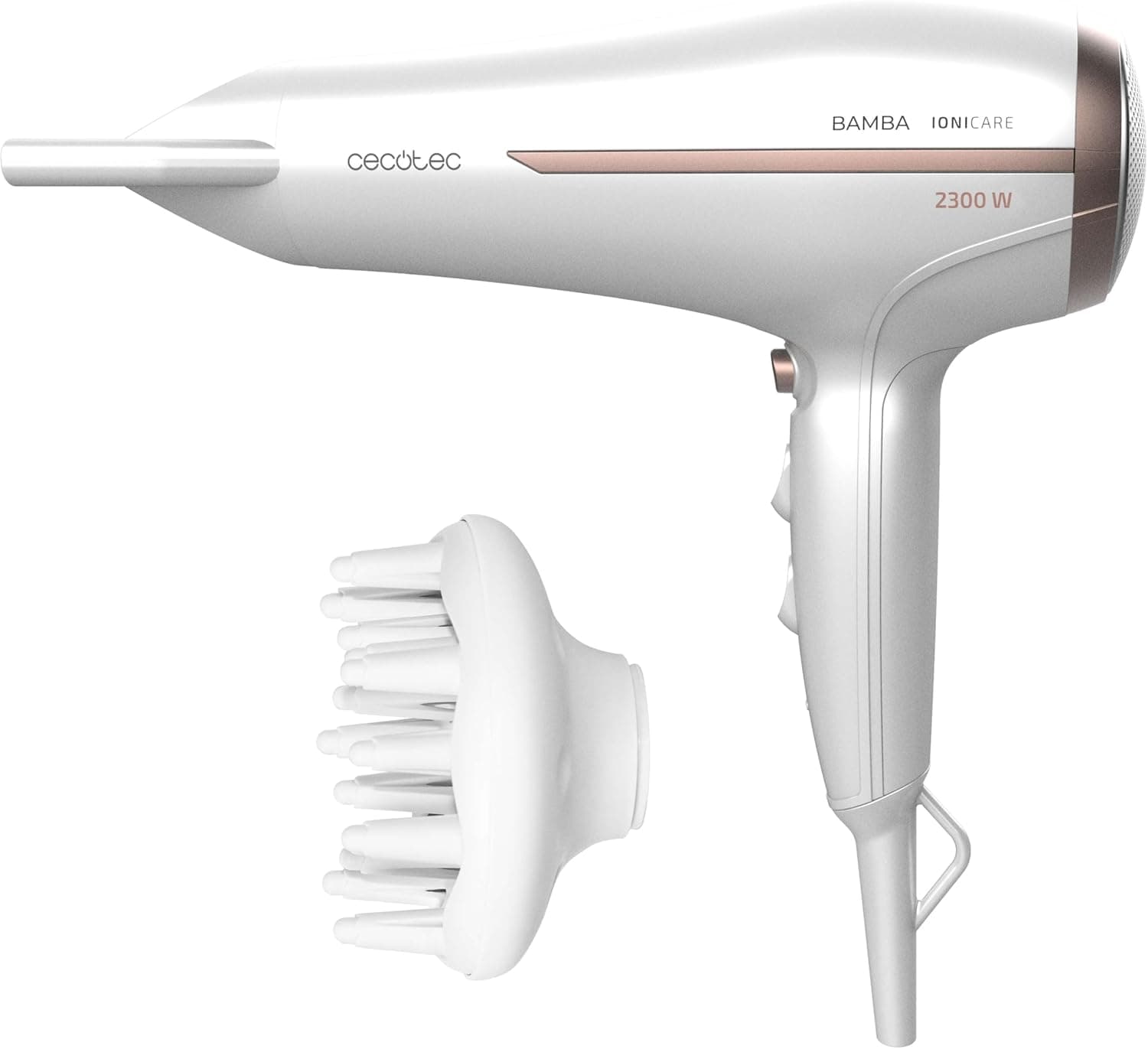 Cecotec Bamba IoniCare 5200 Aura | Secador de cabelo iónico com 2300 W, 2 velocidades, 3 temperaturas e função ar frio