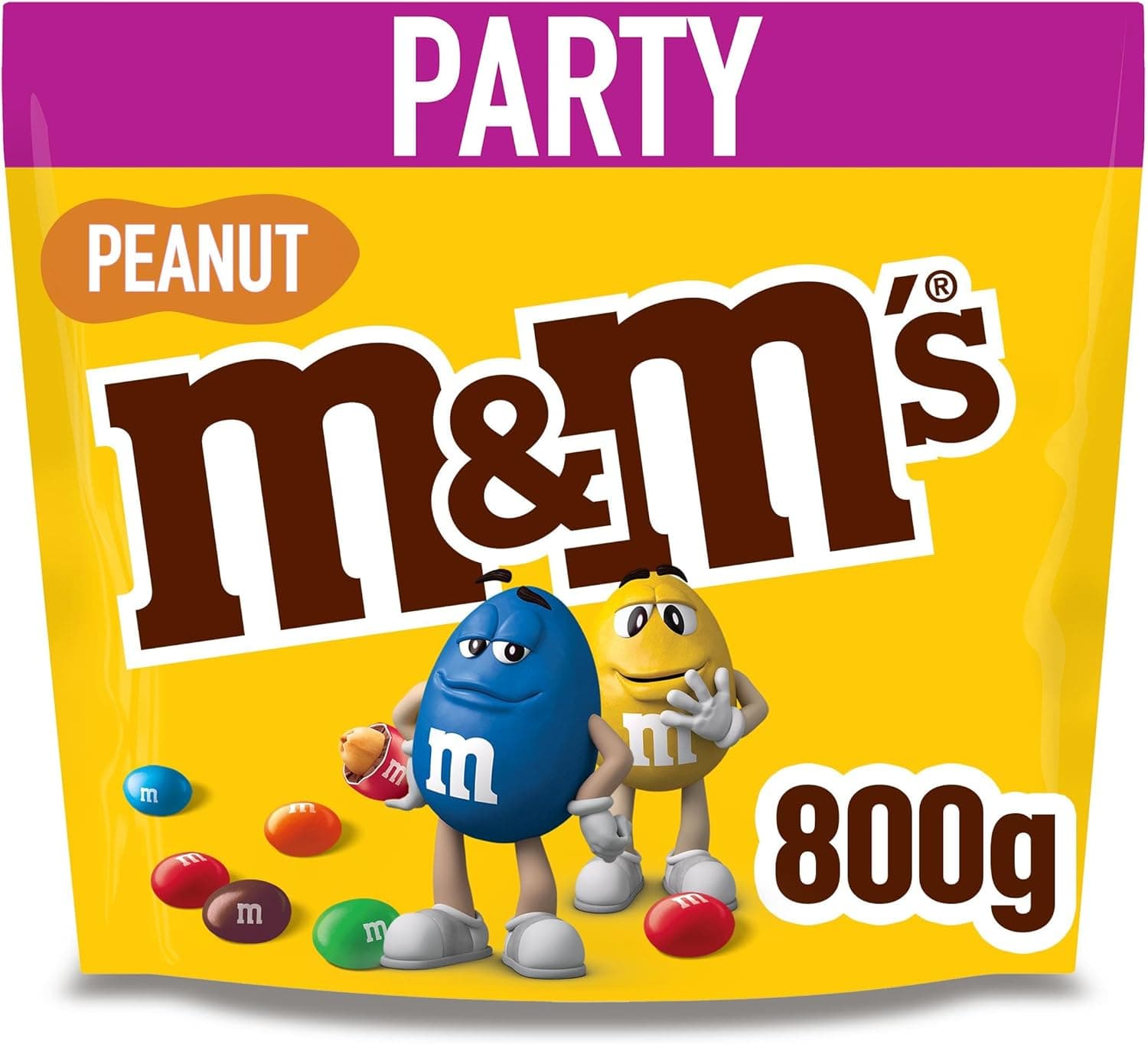 M&M's Milk Chocolate Peanut | Saco gigante de amendoins cobertos de chocolate de leite 800 g