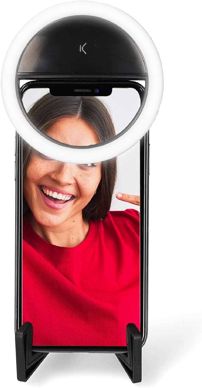 KSIX Aro de luz formato Pocket, suporte incluído. Anel de luz LED para telemóvel e computador. Ring Light para TIK Tok, fotografia, selfie