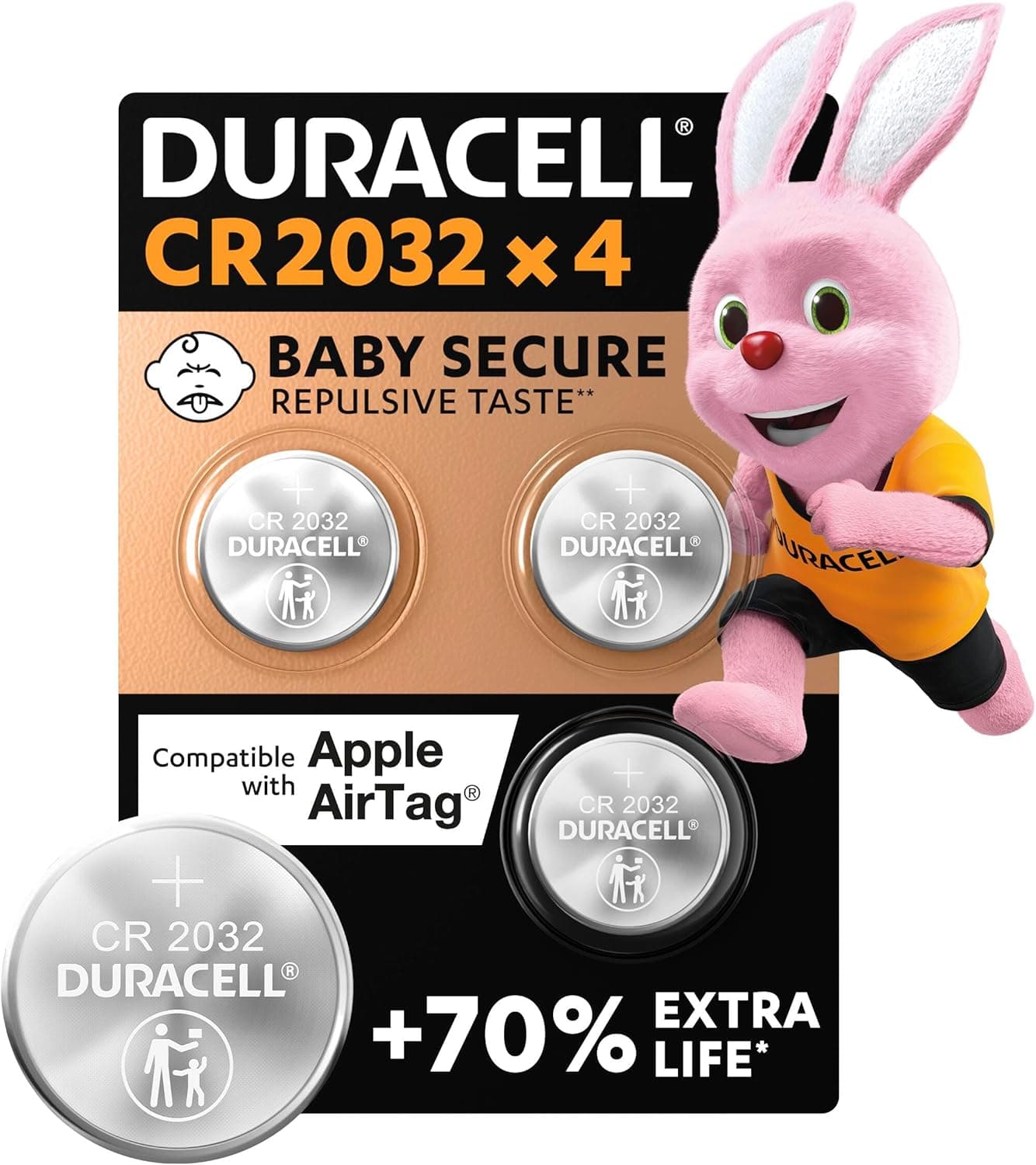 Duracell CR2032 Pilhas de lítio tipo moeda 3V (pacote com 4)