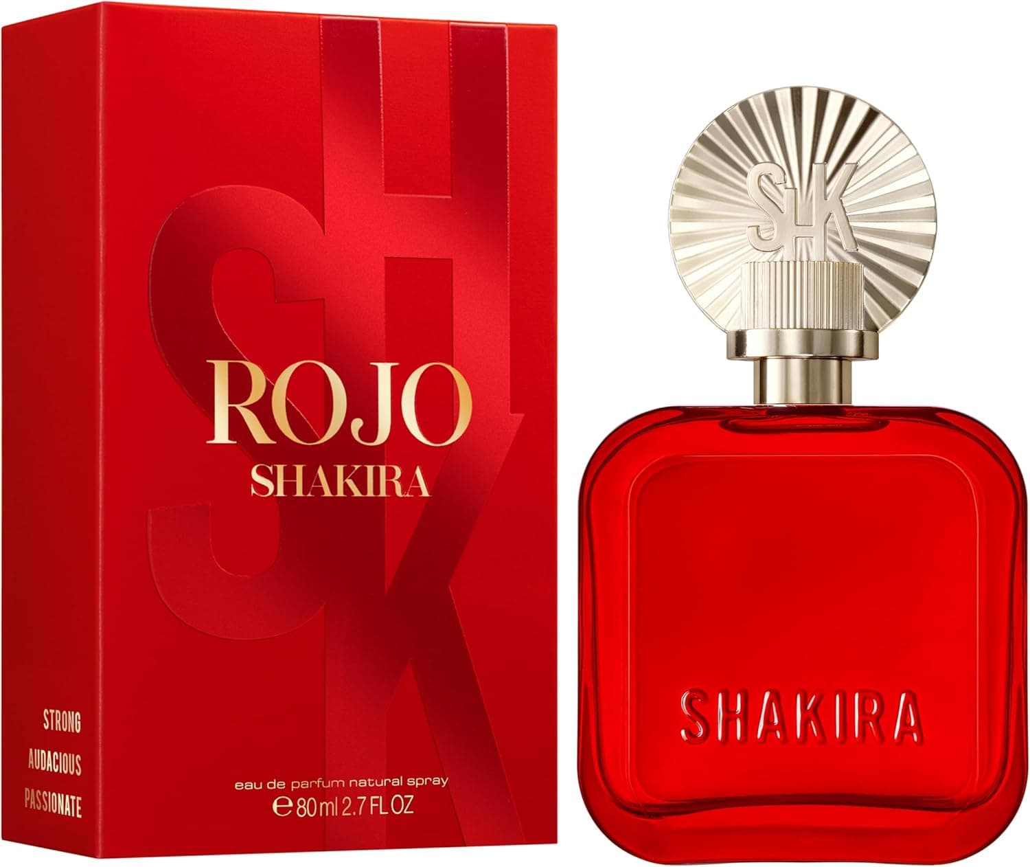Shakira, Perfumes, vermelho by Shakira Eau de Parfum para mulher, longa duração, fragrância potente, sensual e charmoso, notas florais, especiarias e âmbar, ideal para uso diário, 80 ml