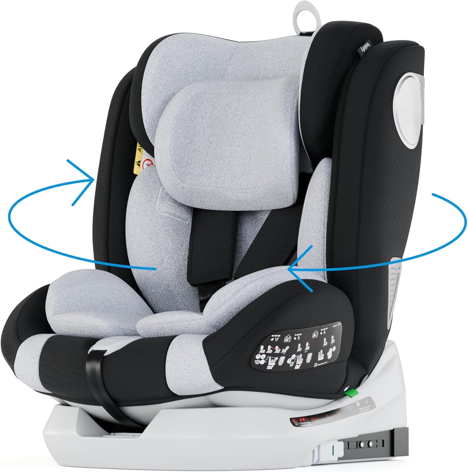 Babify Onboard Isofix Cadeira de carro para bebés e crianças, 0 meses, 12 anos, adequada de 40-150 cm, ajustável em 360º, assento portátil e seguro i-Size ECE R129