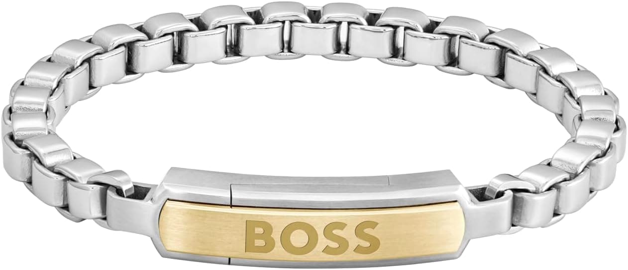 BOSS Jewelry Colar ou pulseira de corrente para homem coleção DEVON an aço inoxidável de dois tons
