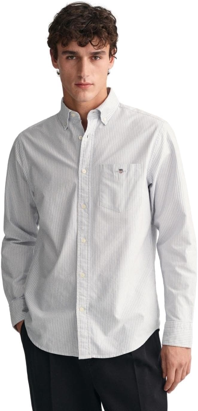 GANT Reg Oxford Banker Stripe Shirt camisa de vestir para homem