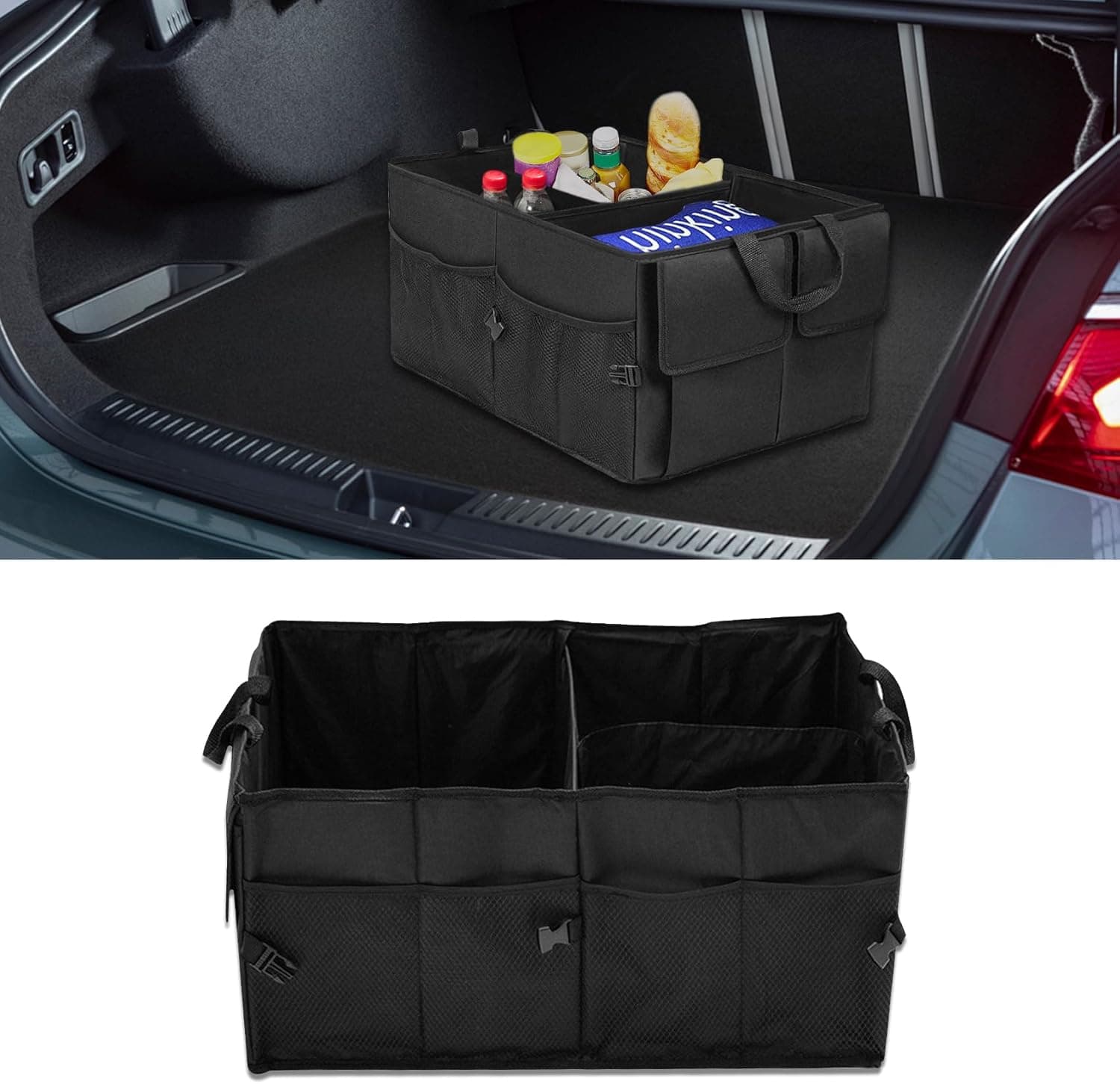 deemars Organizador de mala de carro, impermeável dobrável, multi-compartimentos