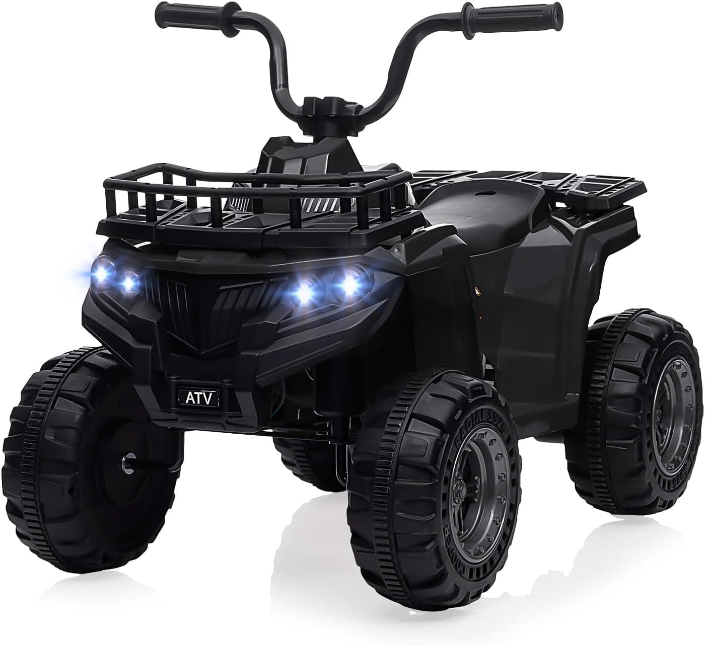 Baloveby Quad elétrico de 12 V para crianças, carro elétrico para crianças, ATV, 12 V, com controlo remoto, luzes LED e cintos de segurança para meninos e meninas, a partir de 2-6 anos