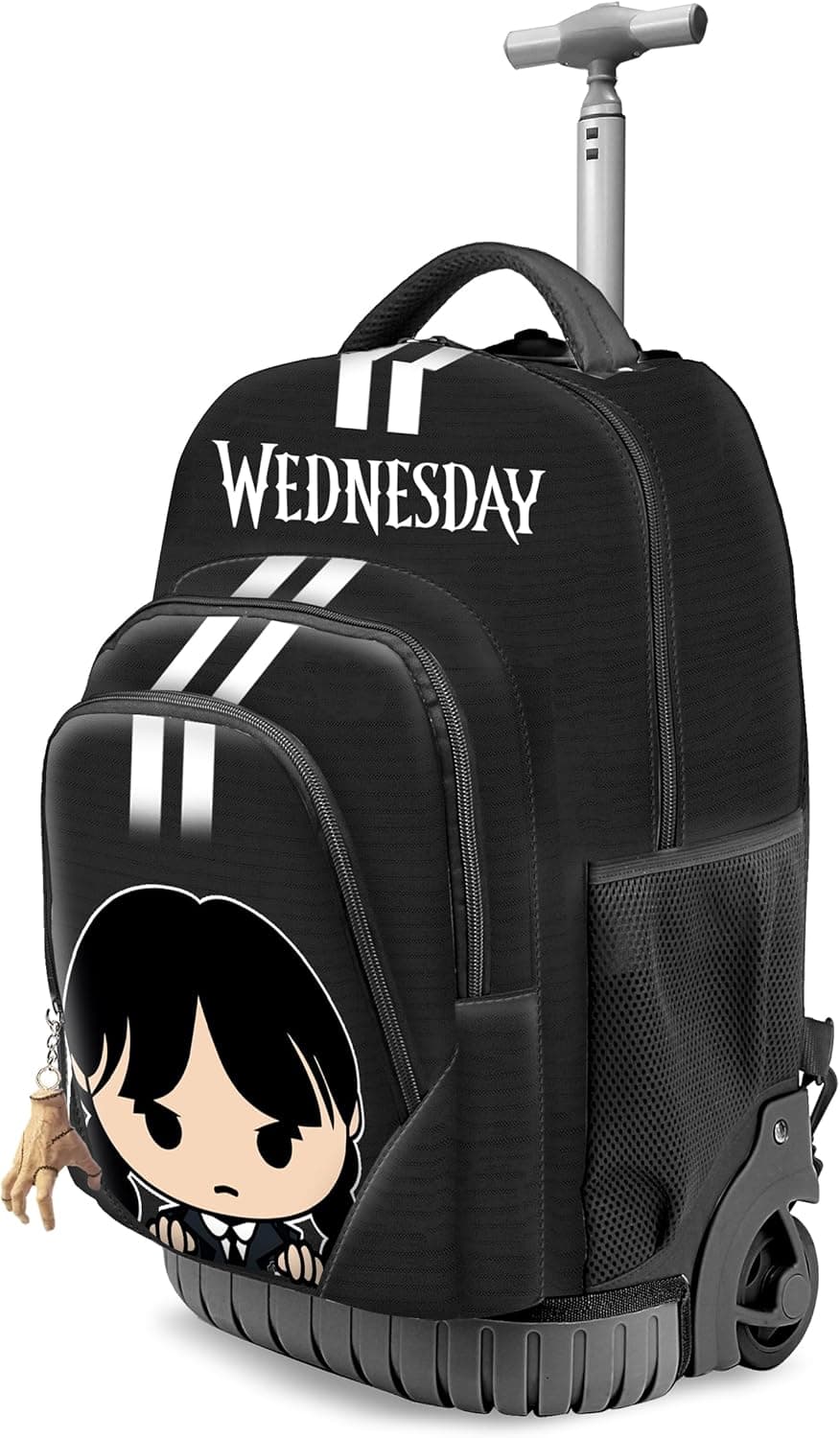 Wednesday GTS Fan | Mochila trolley cinzenta para crianças com capacidade de 39 L 32 x 47 cm