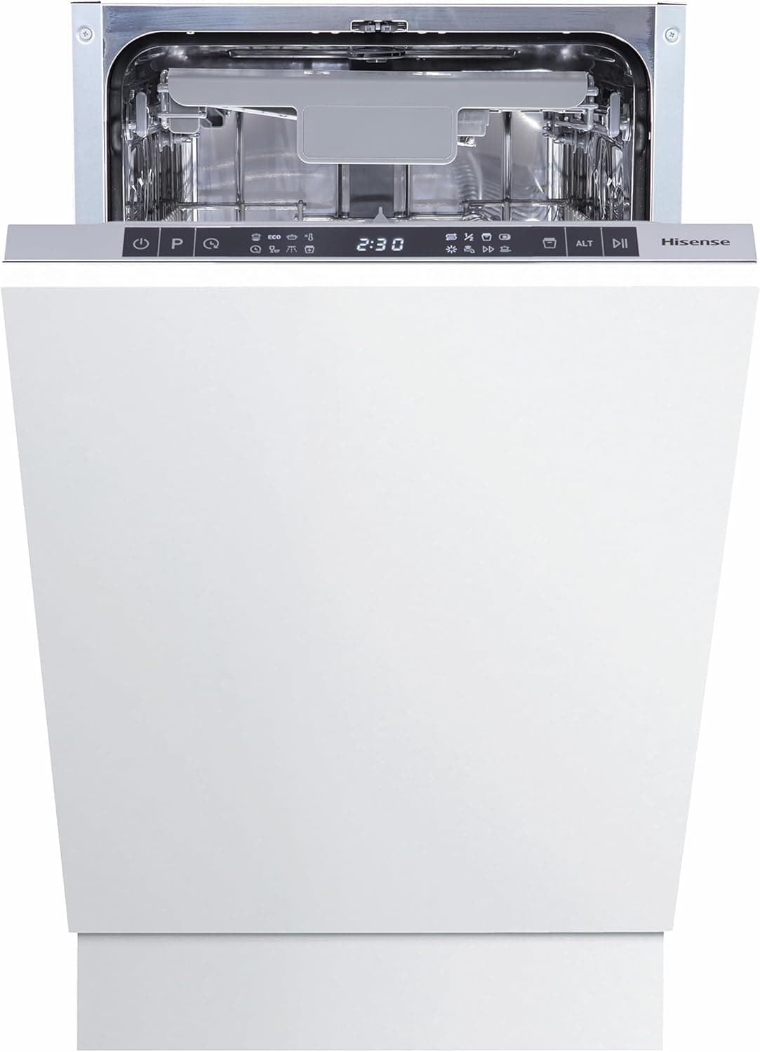 Hisense HV543D10 Máquina de lavar louça, 45 cm, encastra, classe D, CAPACIDIDADE 11, tecnologia Inverter, abertura automática de porta, bandeja 3º, lavagem rápida de 30", integrada