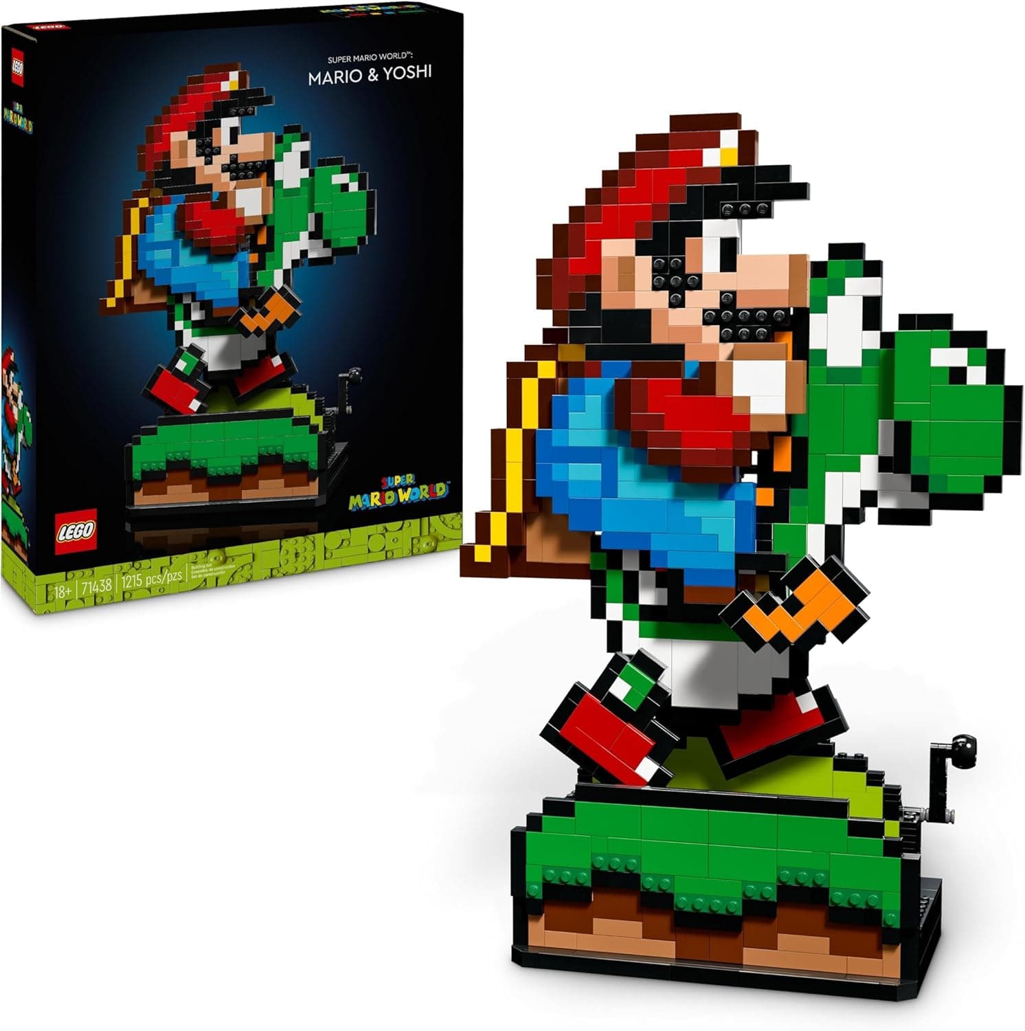 LEGO Super Mario World: Mario e Yoshi Kit de casacos para adultos para coleção da Nintendo, figuras pixeladas, presente para homens e mulheres, decoração de casa e escritório 71438