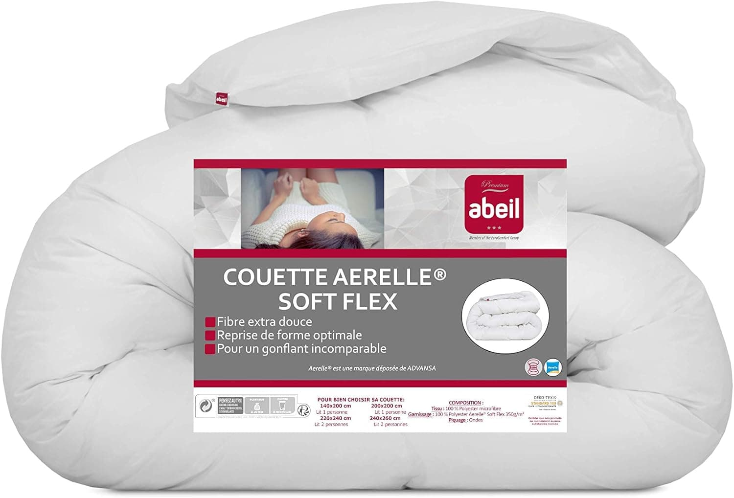 Abeil Aerelle Soft Flex | Edredão suave e volumoso 220 x 240 cm