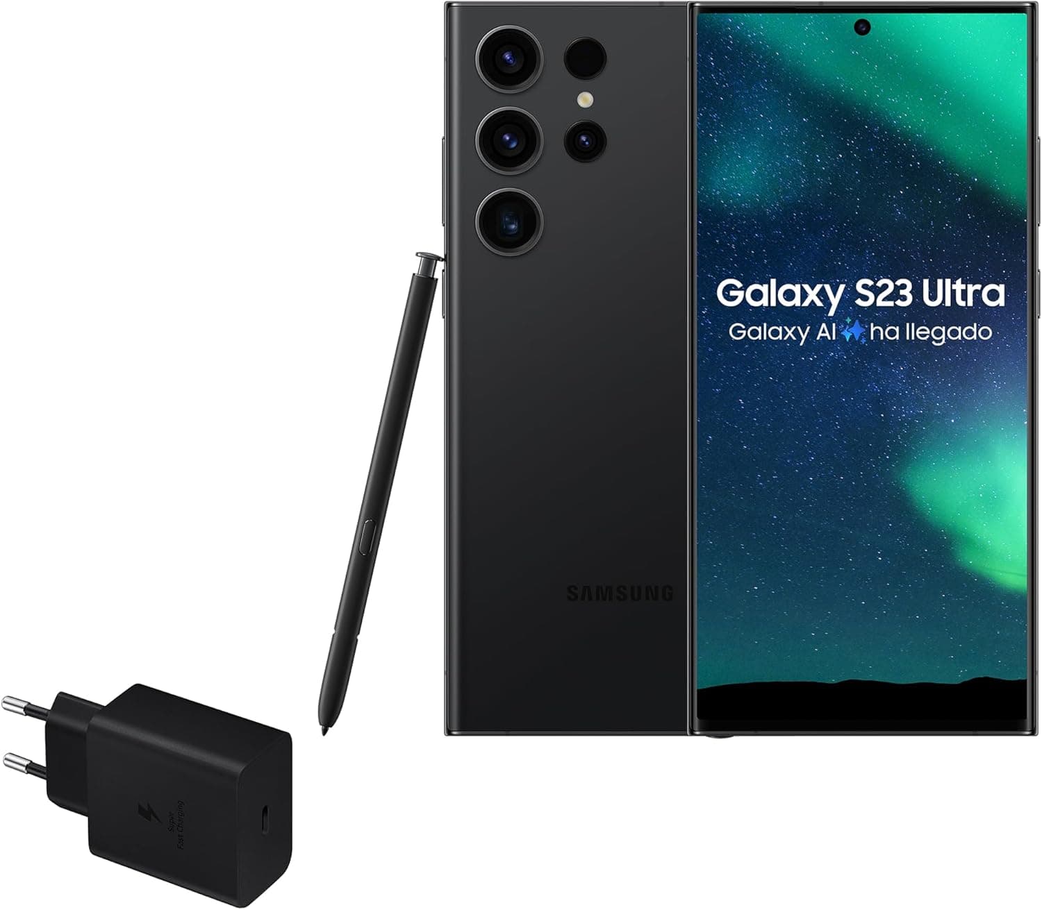 Samsung Galaxy S23 Ultra, 1TB + carregador de 45 W - Smartphone Android com IA, telemóvel desbloqueado, preto
