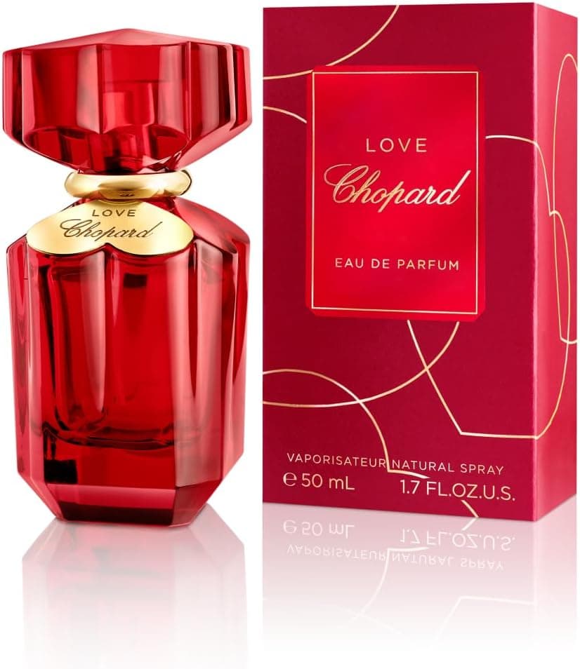Chopard Love Eau de Parfum em formato de 50 ml, irresistível fragrância feminina com notas florais, frutadas e madeiradas, embalagem com um design romântico e moderno, 50 ml