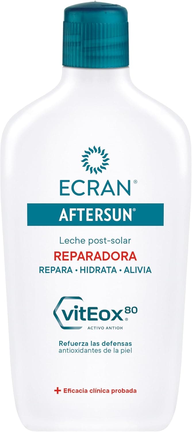Ecran - Aftersun Leite pós-solar reparador para todos os tipos de pele, hidratante, calma, alivia e repara, textura leve e rápida absorção, fórmula com VitEox 80 - 400 ml