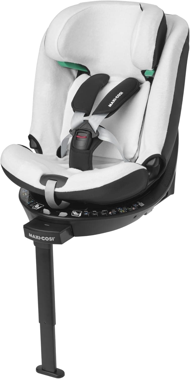 Maxi-Cosi Capa de cadeira de carro em algodão orgânico para Emerald 360 S, capa de cadeira de carro para bebé, suave, respirável, absorvente de humidade, lavável na máquina, natural White