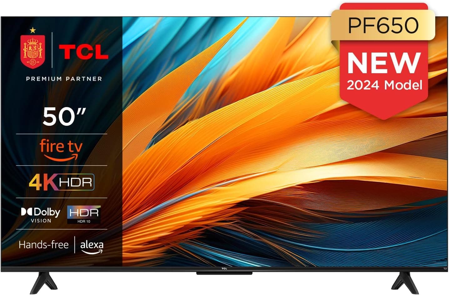 TCL 50PF650 50 polegadas 4K ultra HD, HDR TV, Smart LED Fire TV (Dolby Vision, Dolby Atmos, DTS, HDR 10, Alexa integrado, Airplay2, Miracast)