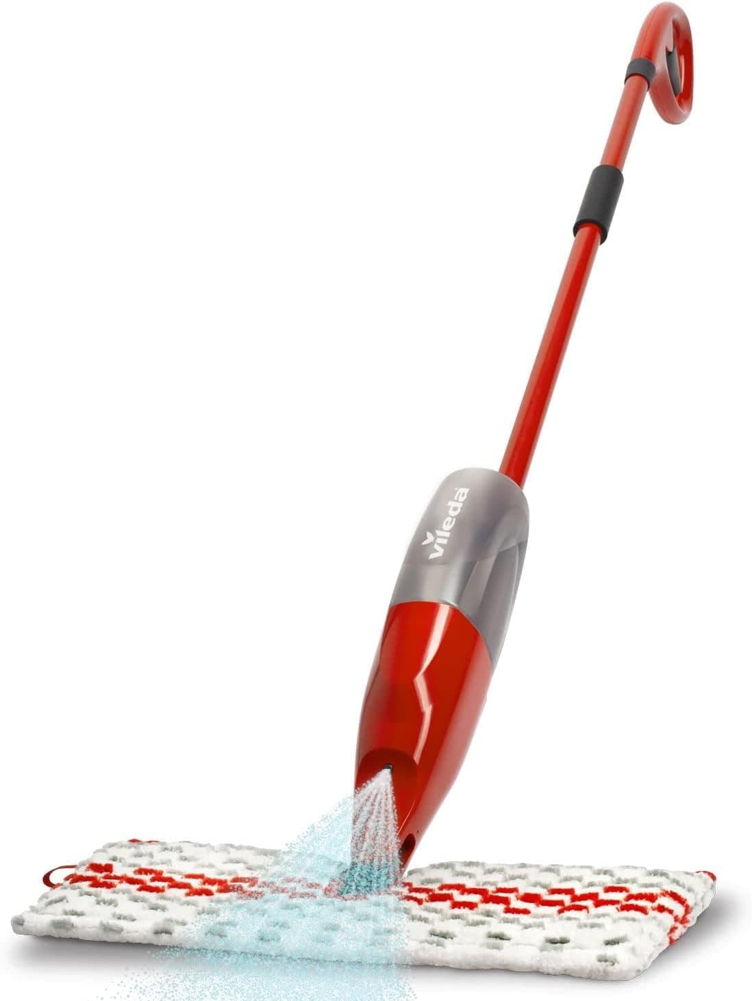 Vileda 1 · 2 spray máximo, esfregona com spray pulverizador, esfregue a sola sem balde, garrafa de 650 ml, substituição reutilizável de microfibra, para todos os tipos de solos