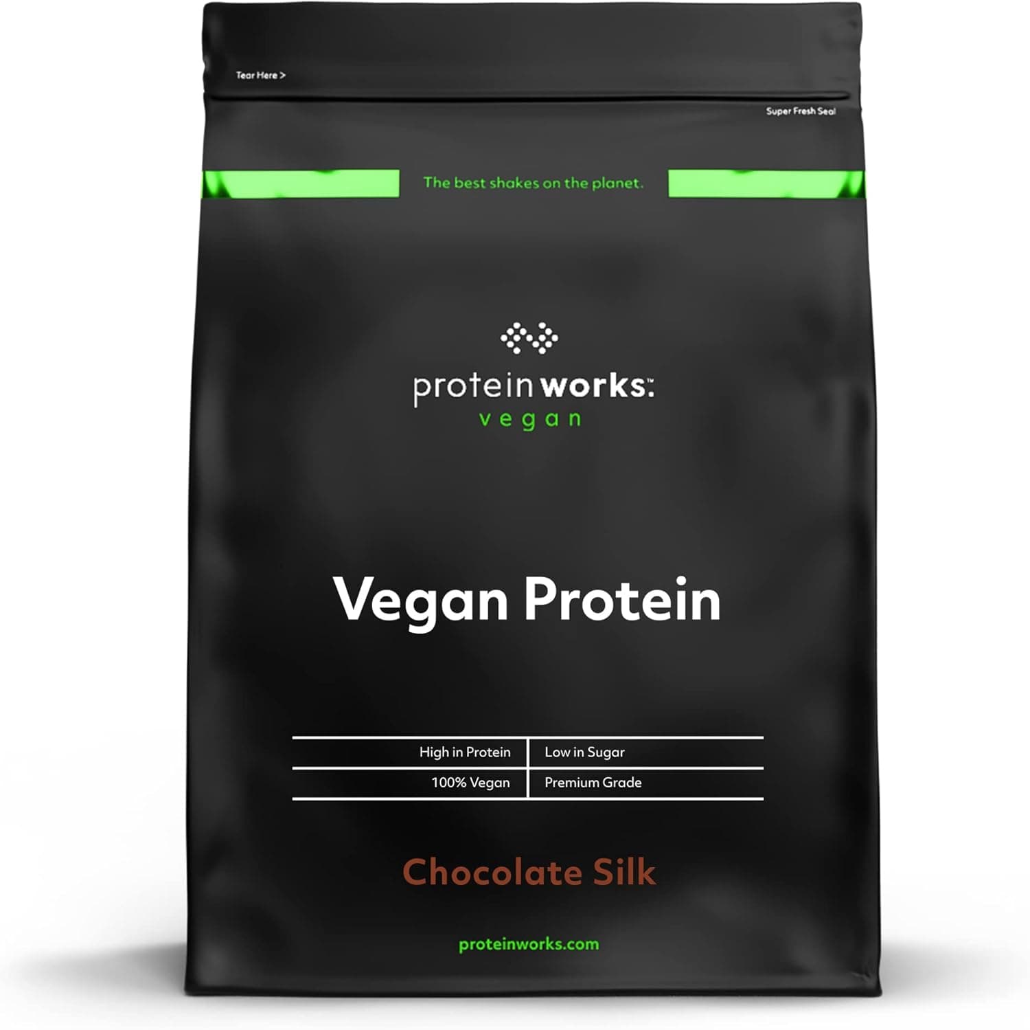 Protein Works - Proteína vegana - 100% A base de plantas - sem glúten - baixo em gorduras, chocolate macio - 1 kg