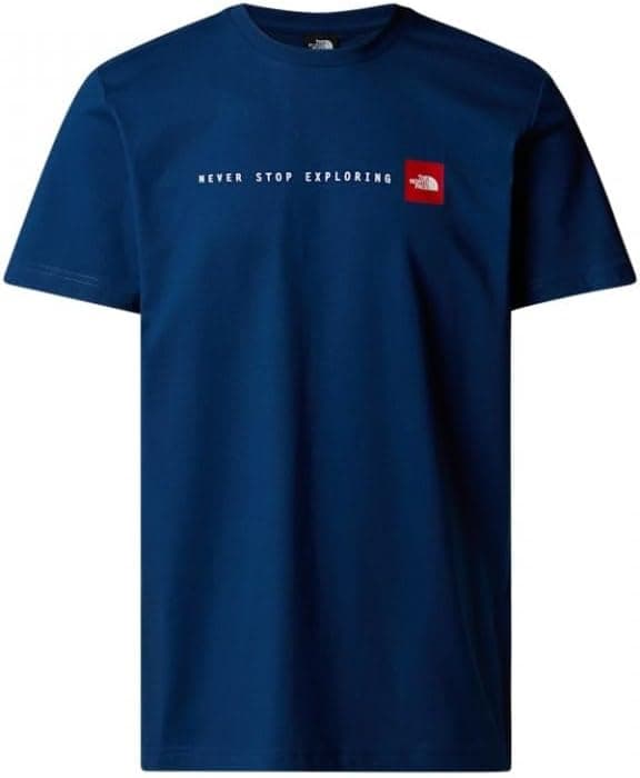 The North Face Never Stop Exploring | T-shirt masculina em algodão com estampado frontal e traseiro
