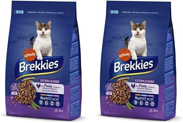 Brekkies Alimentação para gatos gatos esterilizados com frango e legumes - 3000 g (embalagem de 2)