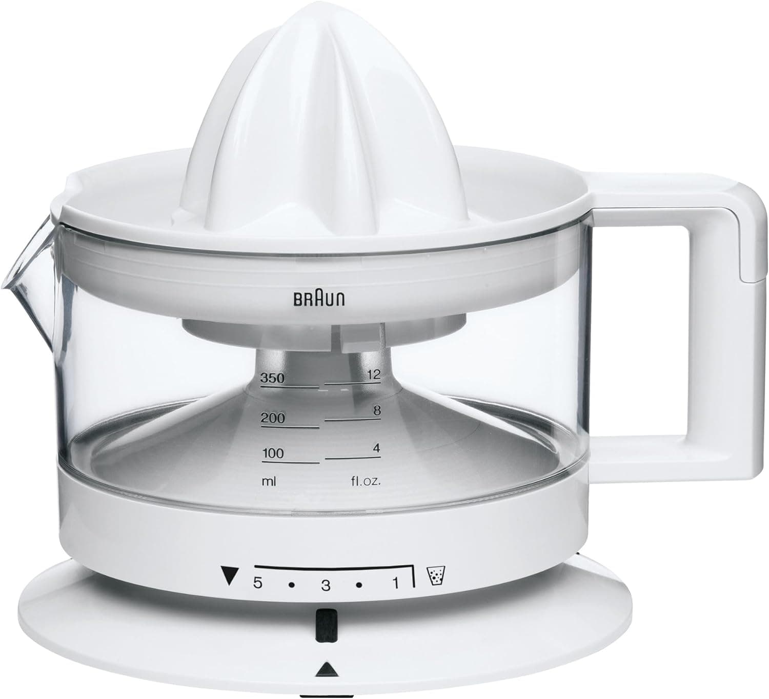 Braun TributeCollection CJ3000 WH Espremedor elétrico, 20 w, 350 ml, quantidade de polpa ajustável, adequada para máquina de lavar louça, branco