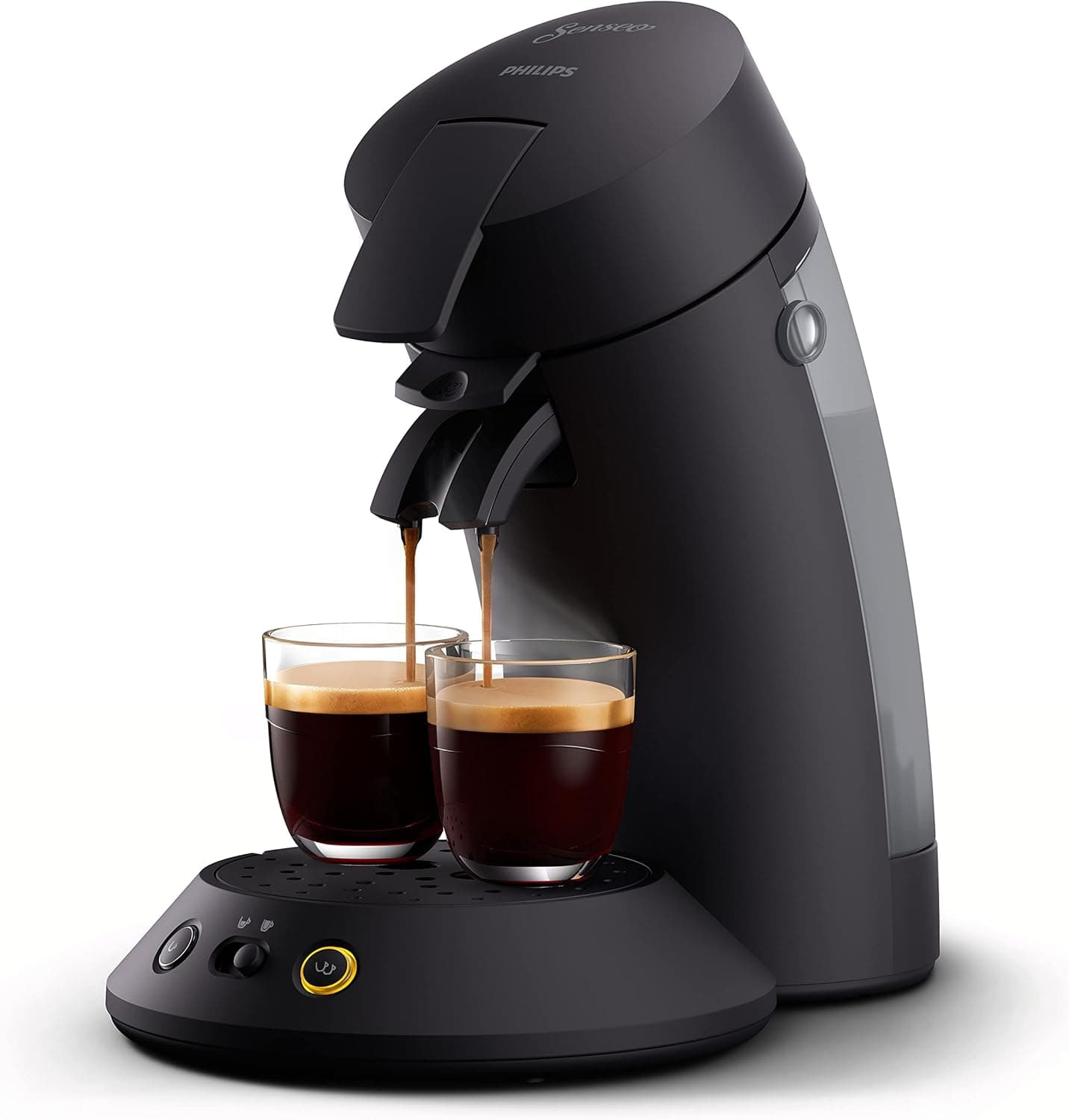 Philips Domestic Appliances máquina de cápsulas de café Senseo. Seleção de intensidade do café. Tecnologia Coffee Boost. Produto ecológico. Piano preto. (CSA210/22)