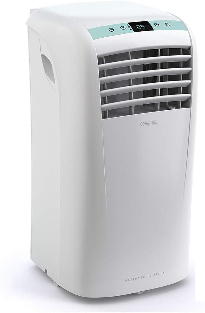 Olimpia Splendid -01921 Dolceclima Compact 10 P- Condicionador de ar portátil 3 em 1: Refrigeração, ventilação, desumidificação, 10.000 Btu/H, 2,64 Kw, Temporizador 24 h - para quartos até 80 m³