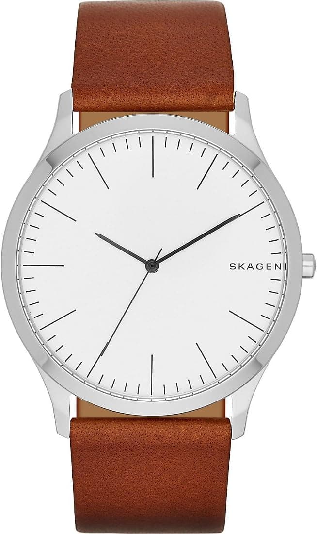 Skagen Jorn Relógio para homem, movimento de quartzo com correia de aço ou pele