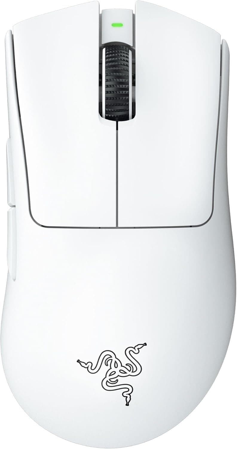 Razer DeathAdder V3 Pro Rato leve sem fios ergonómico para desportos eletrónicos (64 gramas, sensor ótico Focus Pro 30K, interruptores de rato Gen-3, Hyperspeed Wireless) branco