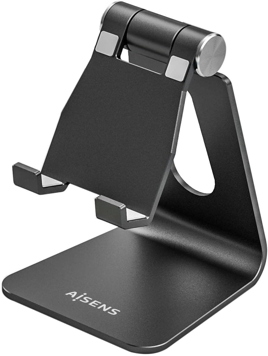 AISENS Suporte de mesa tamanho M ajustável (1 pivô) para telemóvel / tablet, preto