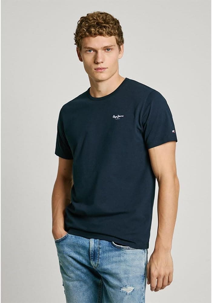 Pepe Jeans Original Basic 3n – T-shirt Unissexo de Algodão com Elastano, Manga Curta, Casual