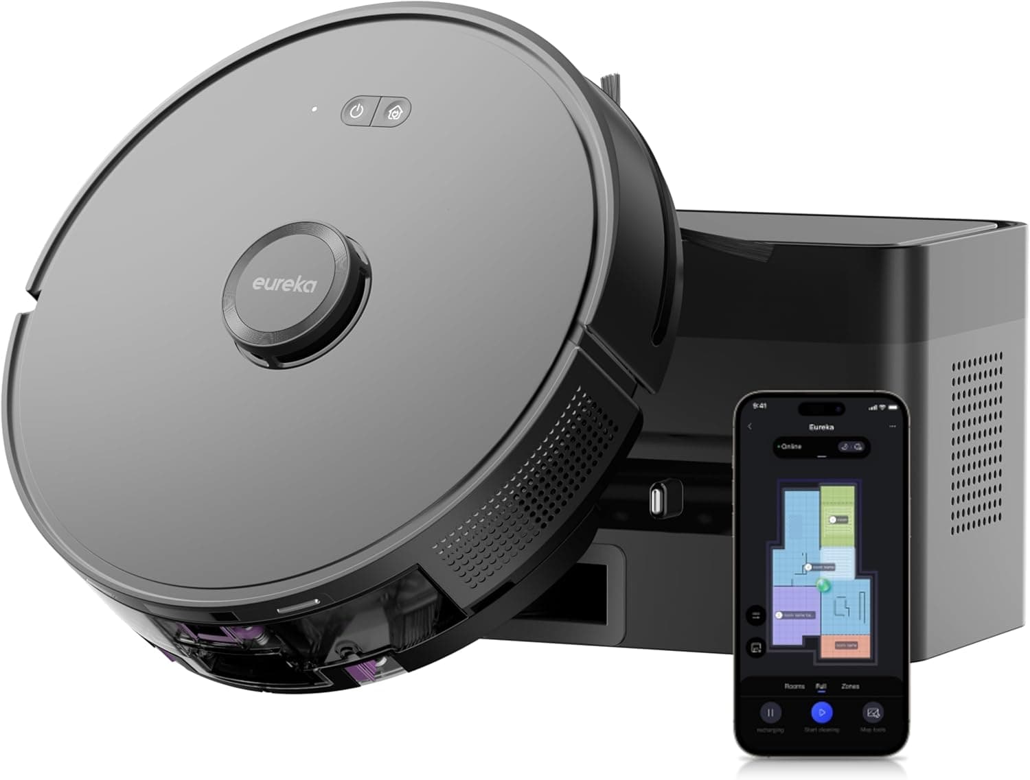 EUREKA E6 Plus | Robot aspirador e lava-chão com sucção 5000Pa e base de esvaziamento automático 2,5 L