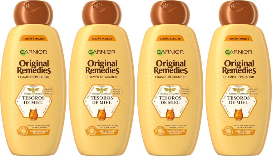 Garnier Original Remedies tesouros de mel champô cabelo danificado - 600 ml x 4
