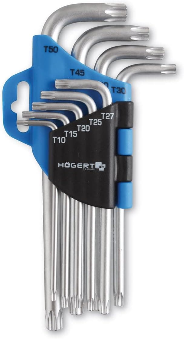 Högert Spline Key Torx - Conjunto de chaves Allen (9 peças)