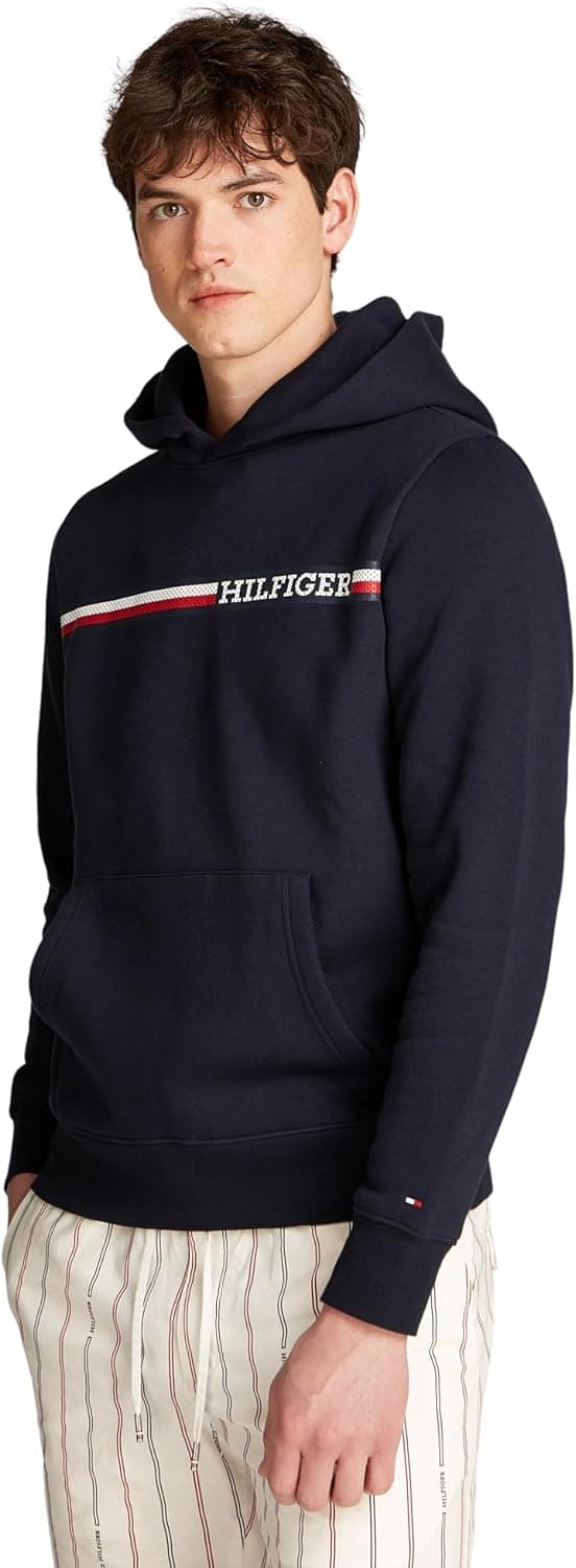 Tommy Hilfiger Hoodie Homem Chest Stripe com capuz