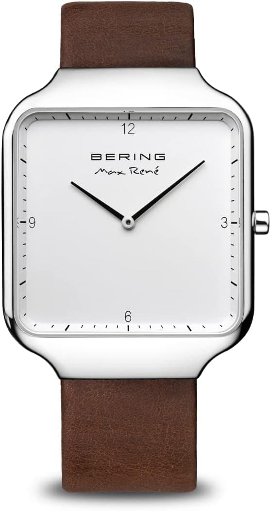 BERING Unissexo analógico quartzo relógio de pulso de coleção com pele de bezerro pulseira und cristal de safira