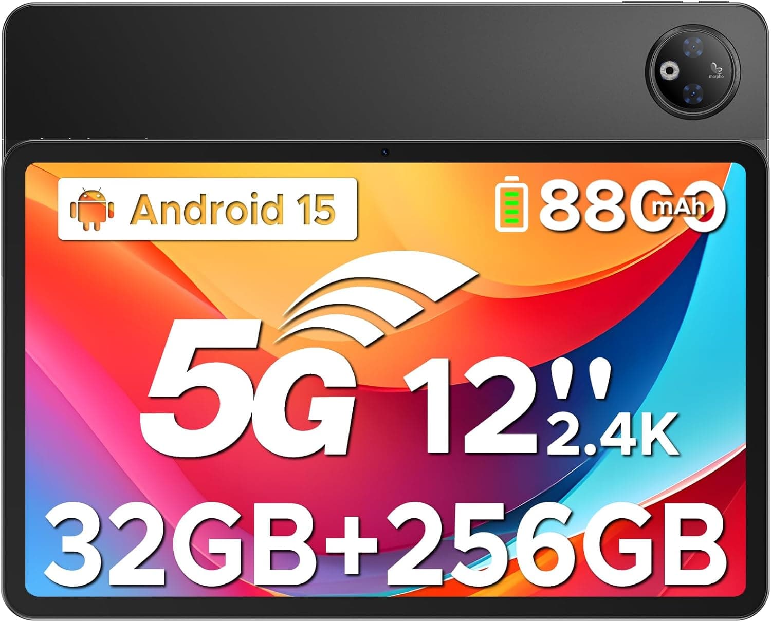 DOOGEE V Pad 5G | Tablet 12 polegadas Android 15 com SIM 5G 32 GB RAM 256 GB armazenamento e ecrã 2.4K 90Hz