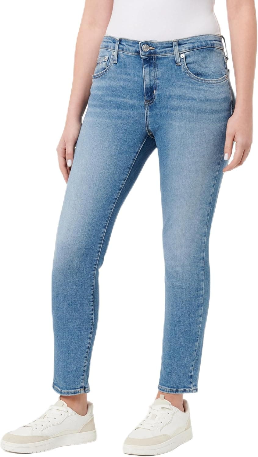 Tommy Jeans Calças de ganga Sophie elásticas para mulher, tamanho 28W / 32L