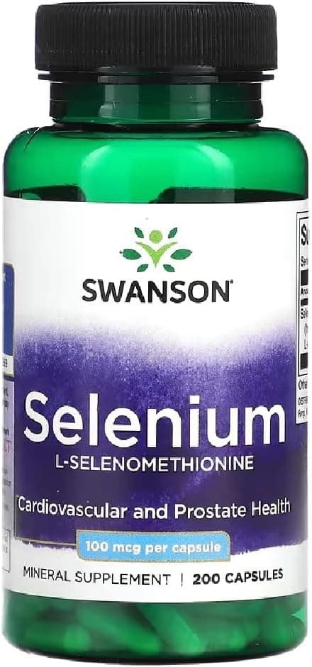 Swanson Selenium 100 mcg | Suplemento de selénio antioxidante com 200 cápsulas