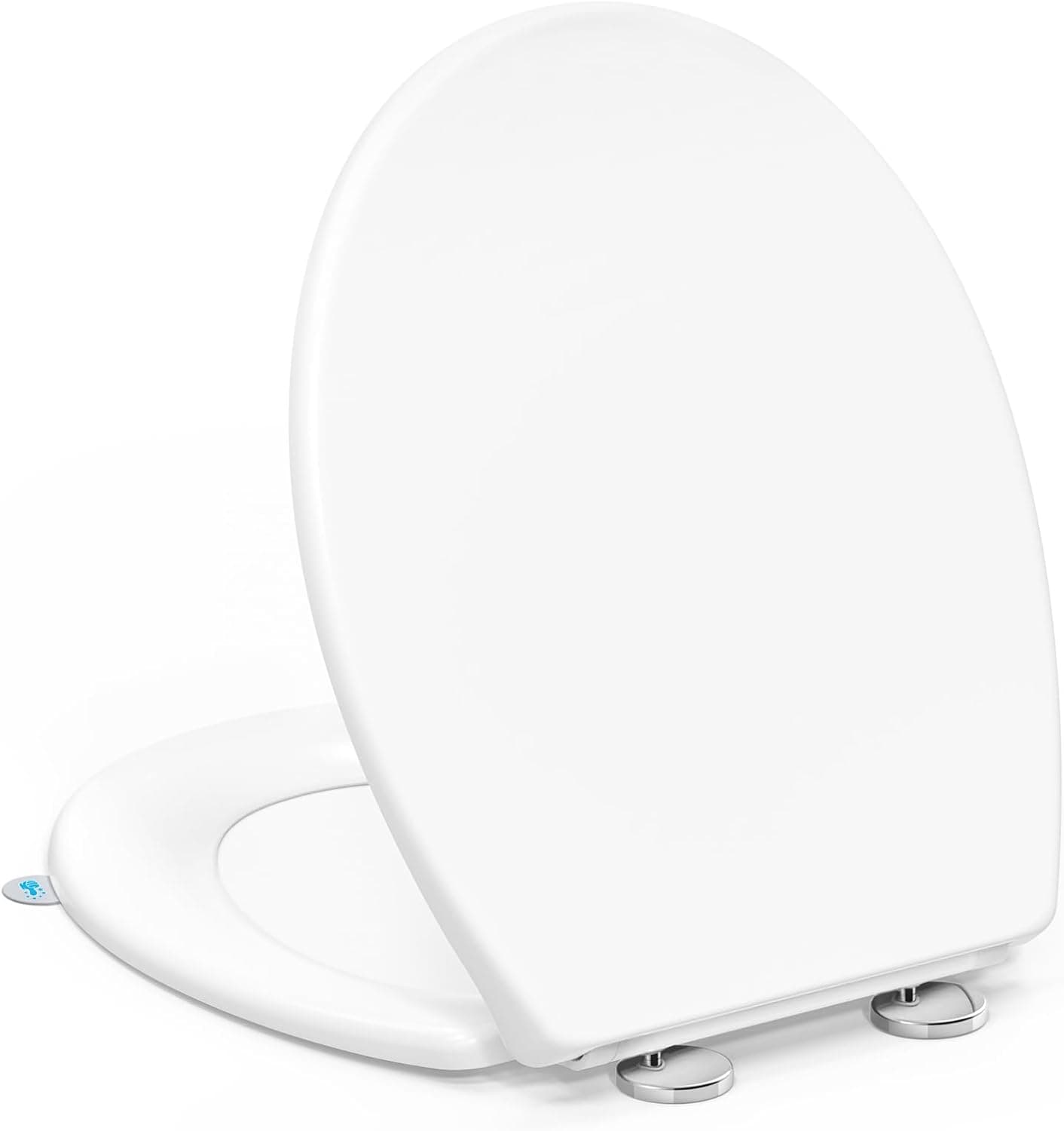 YEAUPE PRO Tampa Wc em forma ou universal, assento sanitário macio em forma de O com libertação rápida para facilitar a limpeza, branco, 44,6 x 37,2 x 5,2 cm
